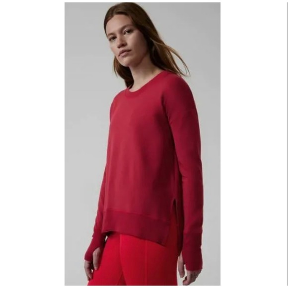 ATHLETA Coaster Luxe Stripe Red Sweatshirt - Picture 2 of 10